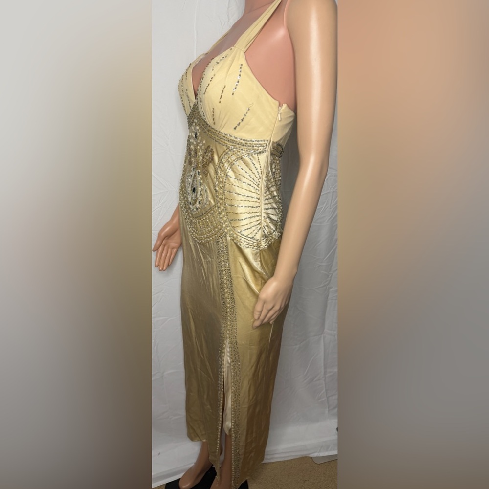 Sue Wong Nocturne gold beaded silk dress - Picture 2 of 3